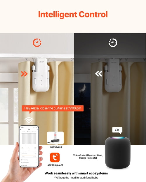 Smart Automatic Curtain Opener with App & Remote Control